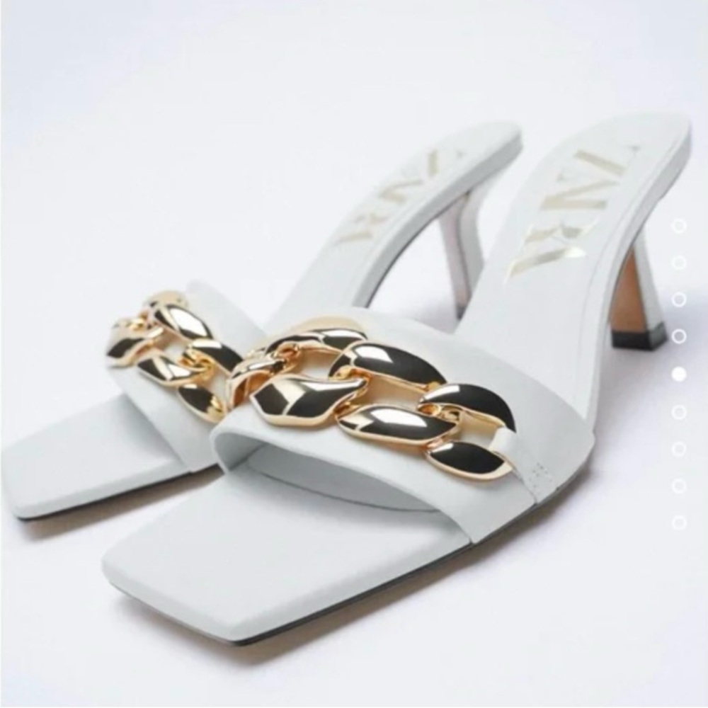 Zara White and Gold Heels size 41
